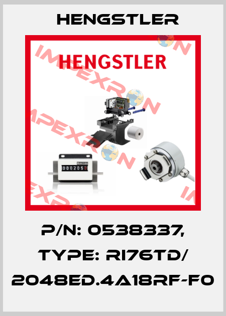 p/n: 0538337, Type: RI76TD/ 2048ED.4A18RF-F0 Hengstler
