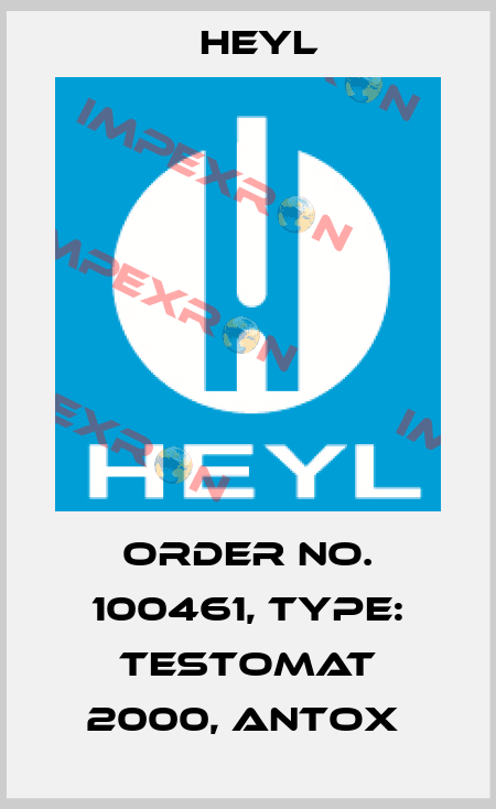 Order No. 100461, Type: Testomat 2000, Antox  Heyl