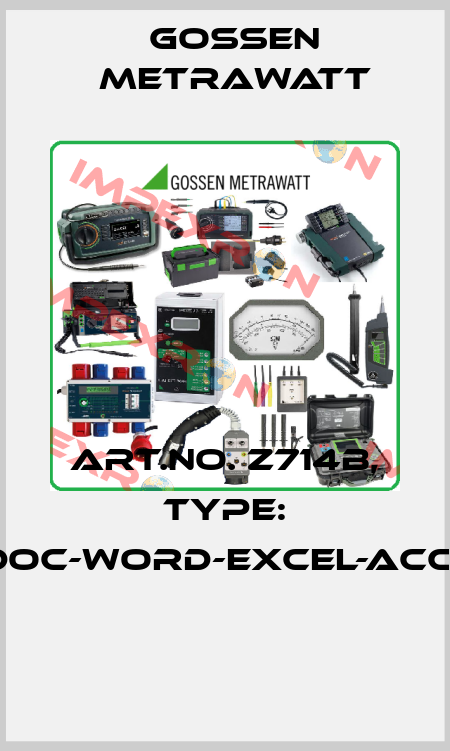 Art.No. Z714B, Type: PC.doc-WORD-EXCEL-ACCESS  Gossen Metrawatt