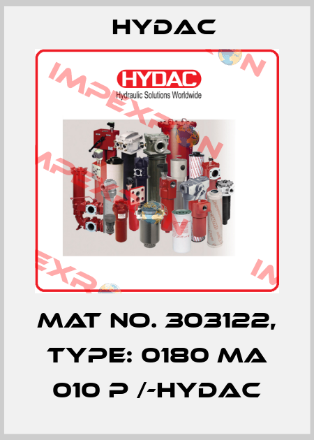 Mat No. 303122, Type: 0180 MA 010 P /-HYDAC Hydac