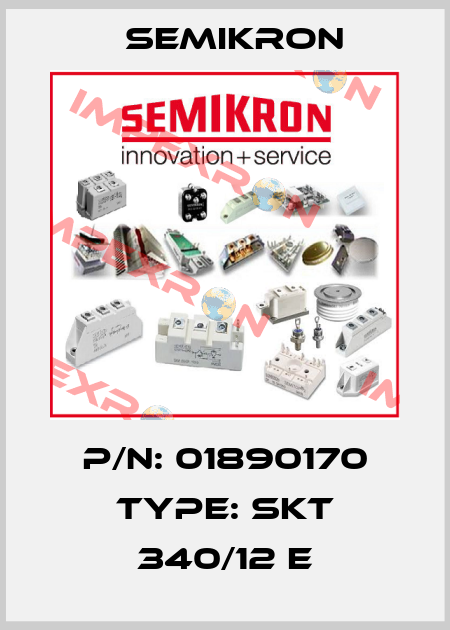 P/N: 01890170 Type: SKT 340/12 E Semikron