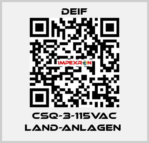 CSQ-3-115VAC Land-Anlagen  Deif