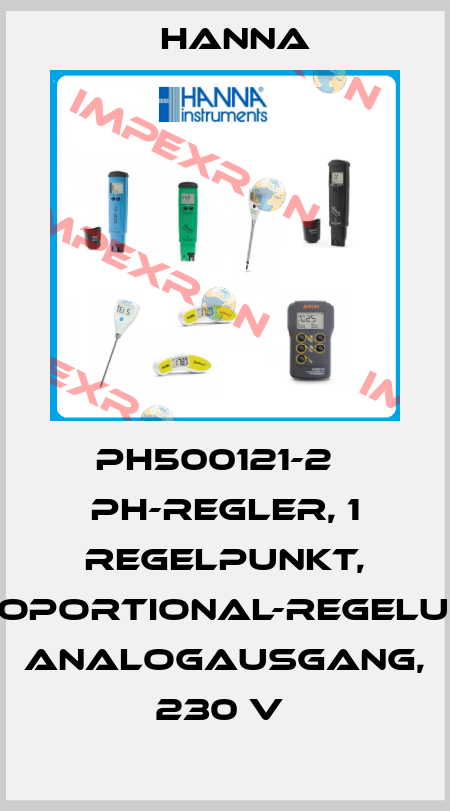 PH500121-2   PH-REGLER, 1 REGELPUNKT, PROPORTIONAL-REGELUNG, ANALOGAUSGANG, 230 V  Hanna
