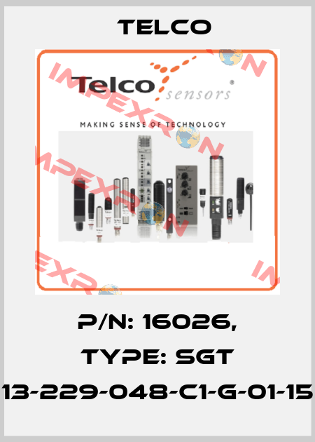 p/n: 16026, Type: SGT 13-229-048-C1-G-01-15 Telco