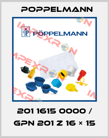 201 1615 0000 / GPN 201 Z 16 × 15 Poppelmann