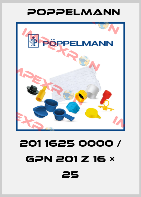 201 1625 0000 / GPN 201 Z 16 × 25 Poppelmann