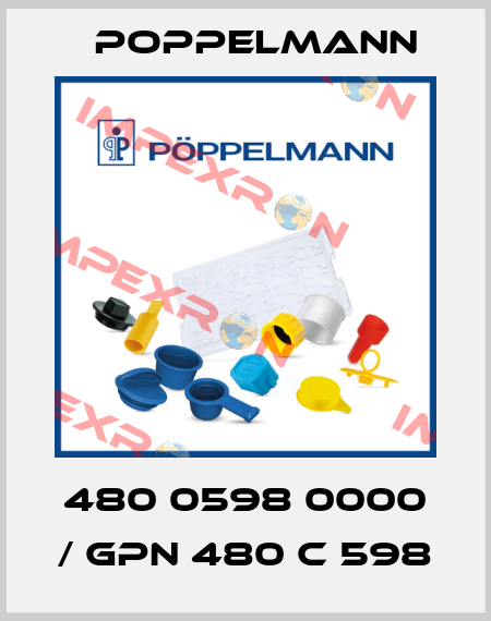 480 0598 0000 / GPN 480 C 598 Poppelmann