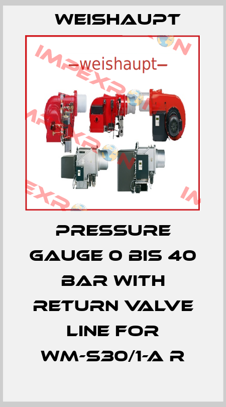 Pressure gauge 0 bis 40 bar with return valve line for WM-S30/1-A R Weishaupt