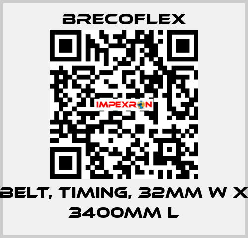 BELT, TIMING, 32MM W X 3400MM L Brecoflex