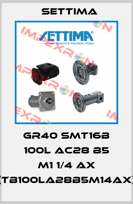 GR40 SMT16B 100L AC28 B5 M1 1/4 AX (TB100LA28B5M14AX) Settima