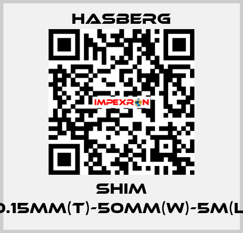 SHIM 0.15MM(T)-50MM(W)-5M(L) Hasberg