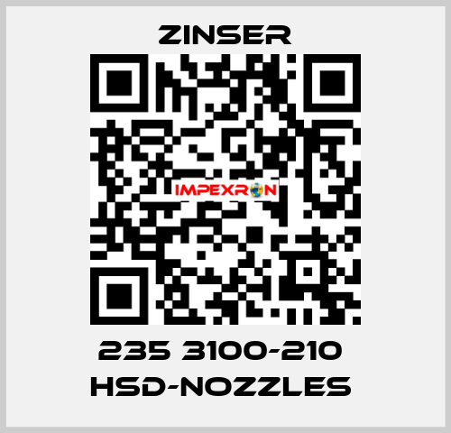 235 3100-210  HSD-nozzles  Zinser