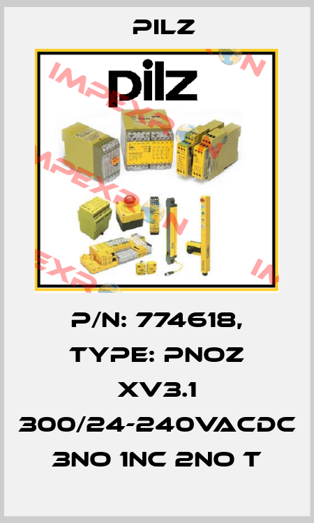 p/n: 774618, Type: PNOZ XV3.1 300/24-240VACDC 3no 1nc 2no t Pilz