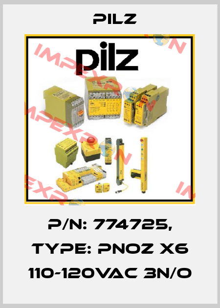 p/n: 774725, Type: PNOZ X6 110-120VAC 3n/o Pilz