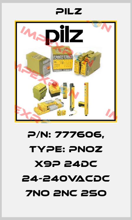 p/n: 777606, Type: PNOZ X9P 24DC 24-240VACDC 7no 2nc 2so Pilz
