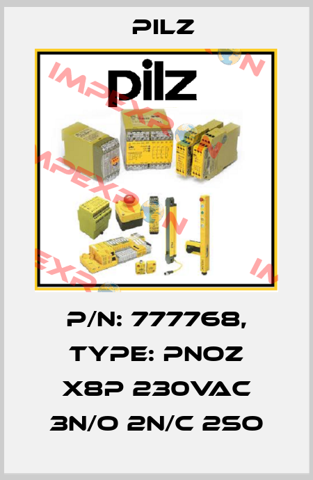 p/n: 777768, Type: PNOZ X8P 230VAC 3n/o 2n/c 2so Pilz
