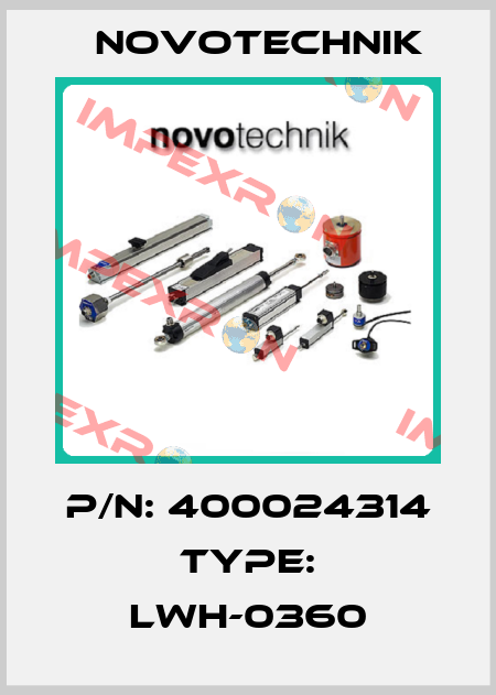 P/N: 400024314 Type: LWH-0360 Novotechnik