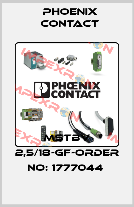 MSTBV 2,5/18-GF-ORDER NO: 1777044  Phoenix Contact