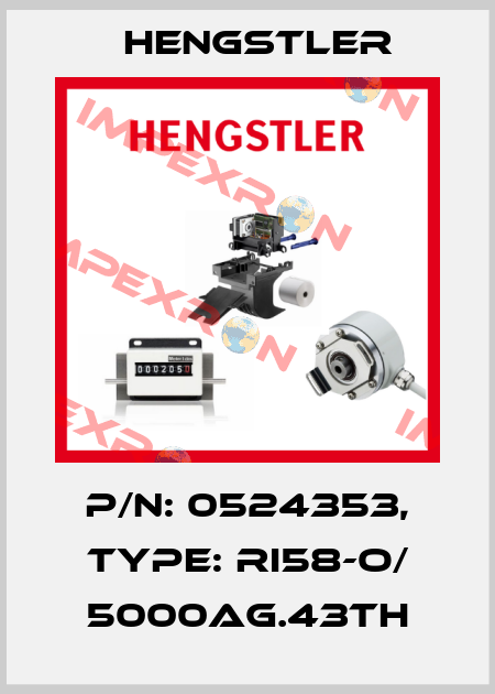 p/n: 0524353, Type: RI58-O/ 5000AG.43TH Hengstler