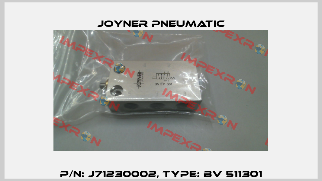 P/N: J71230002, Type: BV 511301 Joyner Pneumatic