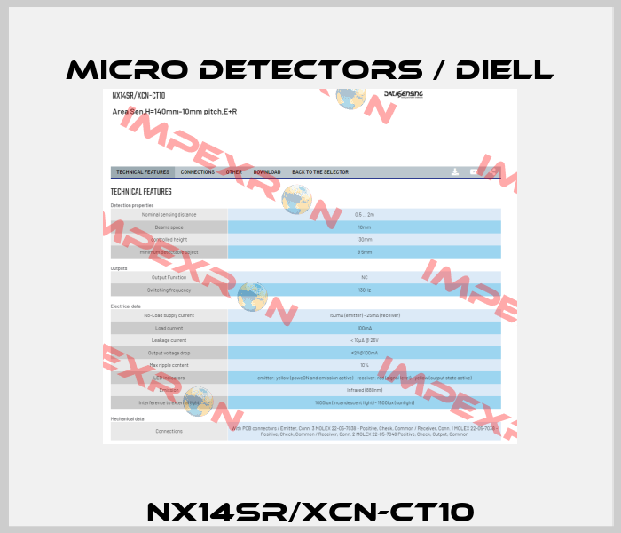 NX14SR/XCN-CT10 Micro Detectors / Diell