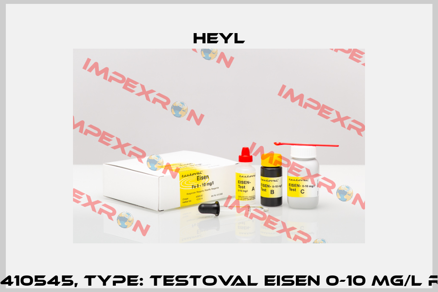 Order No. 410545, Type: Testoval Eisen 0-10 mg/l Reagenzien Heyl