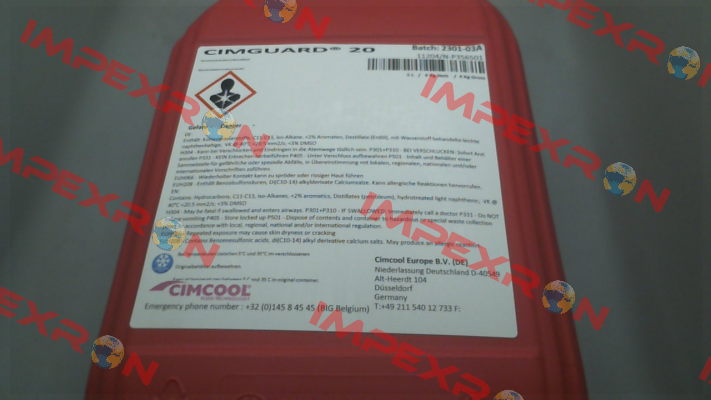 Cimguard 20 (5L container) Cimcool